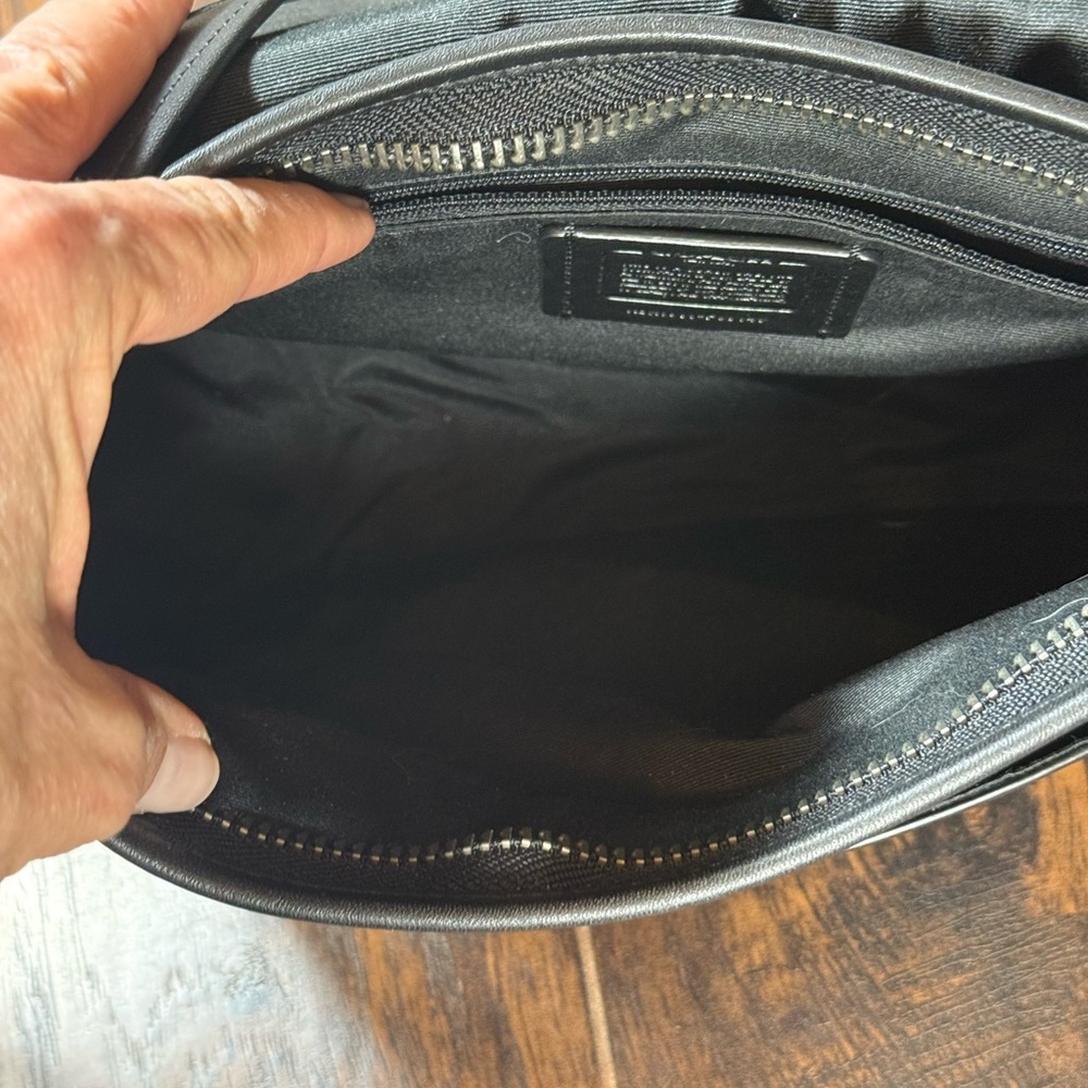 Coach Patricia Saddle Bag F88145 Black Leather Crossbody | Gunmetal Hardware - Picture 9 of 16